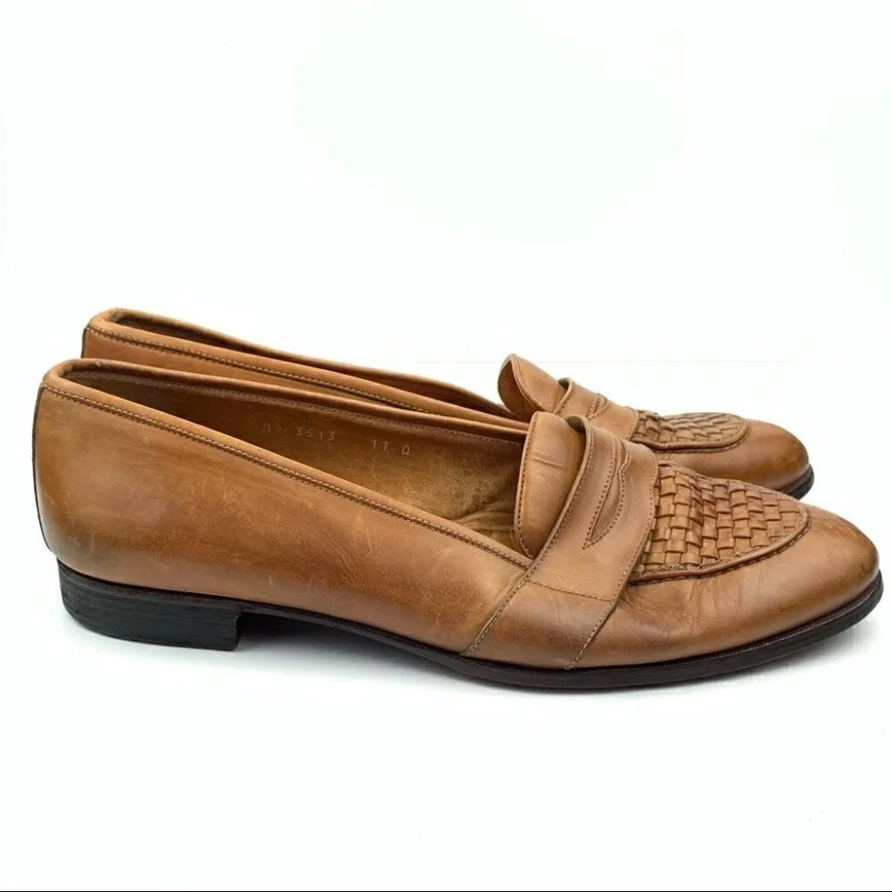 Polo size 11 D cognac Italian leather vintage 80s